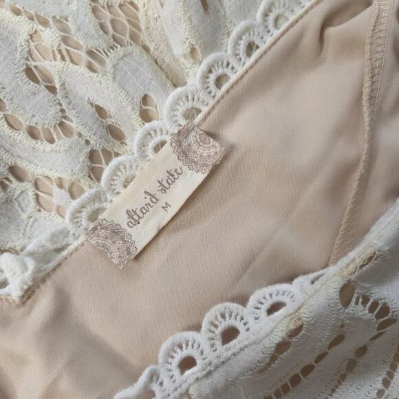 Altar'd State Dress Womens Medium Ivory Lace Fit & Flare Sleeveless V Neck Boho - Picture 8 of 12